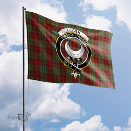Scottish Leask Tartan Flag with Family Crest - Tartan Garden Flag Scottish Plaid Tartan Plaid - ScotsTee - scotstee.com