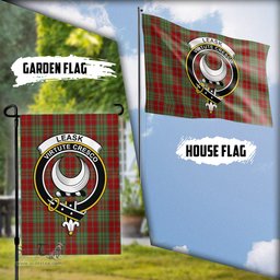Scottish Leask Tartan Flag with Family Crest - Tartan Garden Flag Scottish Plaid Tartan Plaid - ScotsTee - scotstee.com