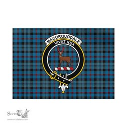 Scottish MacCorquodale Tartan Flag with Family Crest - Tartan Garden Flag Scottish Plaid Tartan Plaid - ScotsTee - scotstee.com