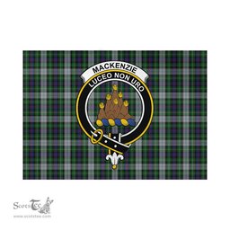 Scottish MacKenzie Dress Tartan Flag with Family Crest - Tartan Garden Flag Scottish Plaid Tartan Plaid - ScotsTee - scotstee.com
