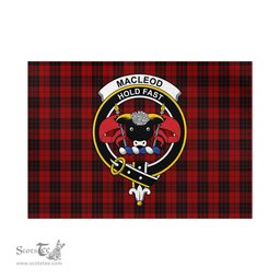 Scottish MacLeod of Raasay Highland Tartan Flag with Family Crest - Tartan Garden Flag Scottish Plaid Tartan Plaid - ScotsTee - scotstee.com