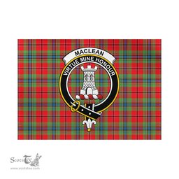 Scottish MacLean of Duart Modern Tartan Flag with Family Crest - Tartan Garden Flag Scottish Plaid Tartan Plaid - ScotsTee - scotstee.com
