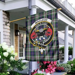 Scottish MacLeod Of Californian Tartan Flag with Family Crest - Tartan Garden Flag Scottish Plaid Tartan Plaid - ScotsTee - scotstee.com