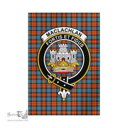 Scottish MacLachlan Ancient Tartan Flag with Family Crest - Tartan Garden Flag Scottish Plaid Tartan Plaid - ScotsTee - scotstee.com