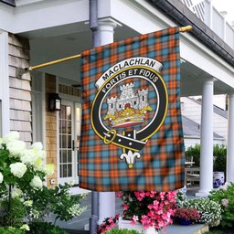 Scottish MacLachlan Ancient Tartan Flag with Family Crest - Tartan Garden Flag Scottish Plaid Tartan Plaid - ScotsTee - scotstee.com