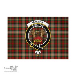 Scottish MacGill Tartan Flag with Family Crest - Tartan Garden Flag Scottish Plaid Tartan Plaid - ScotsTee - scotstee.com