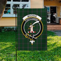 Scottish MacRae Tartan Flag with Family Crest - Tartan Garden Flag Scottish Plaid Tartan Plaid - ScotsTee - scotstee.com