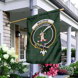 Scottish MacRae Tartan Flag with Family Crest - Tartan Garden Flag Scottish Plaid Tartan Plaid - ScotsTee - scotstee.com