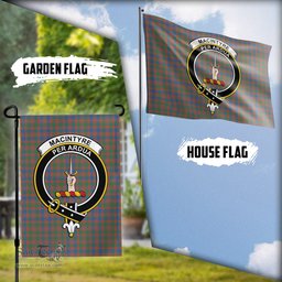 Scottish MacIntyre Ancient Tartan Flag with Family Crest - Tartan Garden Flag Scottish Plaid Tartan Plaid - ScotsTee - scotstee.com