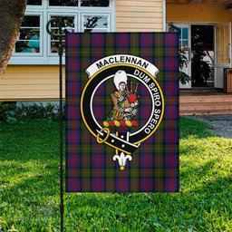 Scottish MacLennan Tartan Flag with Family Crest - Tartan Garden Flag Scottish Plaid Tartan Plaid - ScotsTee - scotstee.com