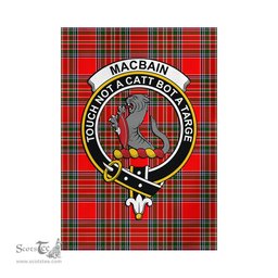 Scottish MacBain Tartan Flag with Family Crest - Tartan Garden Flag Scottish Plaid Tartan Plaid - ScotsTee - scotstee.com
