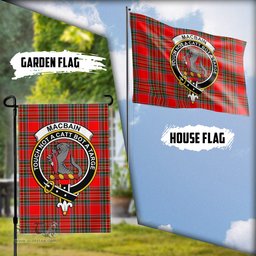 Scottish MacBain Tartan Flag with Family Crest - Tartan Garden Flag Scottish Plaid Tartan Plaid - ScotsTee - scotstee.com