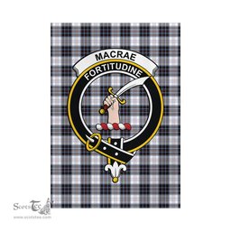 Scottish MacRae Dress Modern Tartan Flag with Family Crest - Tartan Garden Flag Scottish Plaid Tartan Plaid - ScotsTee - scotstee.com
