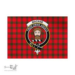 Scottish MacNab Modern Tartan Flag with Family Crest - Tartan Garden Flag Scottish Plaid Tartan Plaid - ScotsTee - scotstee.com