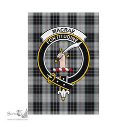 Scottish MacRae Dress Tartan Flag with Family Crest - Tartan Garden Flag Scottish Plaid Tartan Plaid - ScotsTee - scotstee.com
