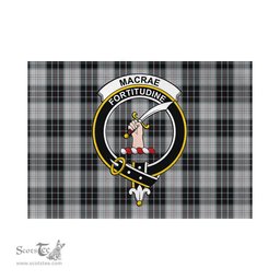 Scottish MacRae Dress Tartan Flag with Family Crest - Tartan Garden Flag Scottish Plaid Tartan Plaid - ScotsTee - scotstee.com