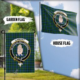 Scottish Lamont Tartan Flag with Family Crest - Tartan Garden Flag Scottish Plaid Tartan Plaid - ScotsTee - scotstee.com