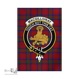 Scottish MacGillivray Tartan Flag with Family Crest - Tartan Garden Flag Scottish Plaid Tartan Plaid - ScotsTee - scotstee.com
