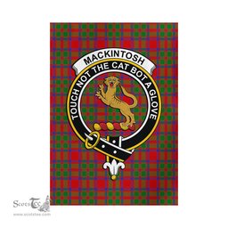 Scottish MacKintosh Modern Tartan Flag with Family Crest - Tartan Garden Flag Scottish Plaid Tartan Plaid - ScotsTee - scotstee.com
