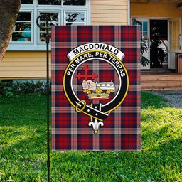 Scottish MacDonald Dress Irish Tartan Flag with Family Crest - Tartan Garden Flag Scottish Plaid Tartan Plaid - ScotsTee - scotstee.com