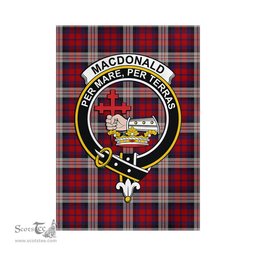 Scottish MacDonald Dress Irish Tartan Flag with Family Crest - Tartan Garden Flag Scottish Plaid Tartan Plaid - ScotsTee - scotstee.com