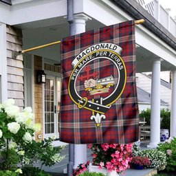 Scottish MacDonald Dress Irish Tartan Flag with Family Crest - Tartan Garden Flag Scottish Plaid Tartan Plaid - ScotsTee - scotstee.com