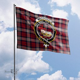 Scottish MacDonald Dress Irish Tartan Flag with Family Crest - Tartan Garden Flag Scottish Plaid Tartan Plaid - ScotsTee - scotstee.com