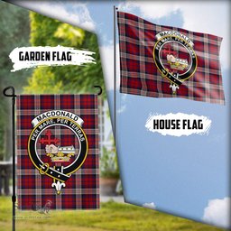 Scottish MacDonald Dress Irish Tartan Flag with Family Crest - Tartan Garden Flag Scottish Plaid Tartan Plaid - ScotsTee - scotstee.com