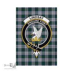 Scottish Lindsay Dress Tartan Flag with Family Crest - Tartan Garden Flag Scottish Plaid Tartan Plaid - ScotsTee - scotstee.com