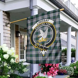 Scottish Lindsay Dress Tartan Flag with Family Crest - Tartan Garden Flag Scottish Plaid Tartan Plaid - ScotsTee - scotstee.com