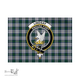 Scottish Lindsay Dress Tartan Flag with Family Crest - Tartan Garden Flag Scottish Plaid Tartan Plaid - ScotsTee - scotstee.com