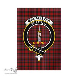 Scottish MacAlister Tartan Flag with Family Crest - Tartan Garden Flag Scottish Plaid Tartan Plaid - ScotsTee - scotstee.com