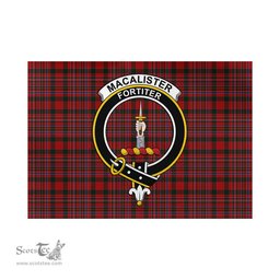 Scottish MacAlister Tartan Flag with Family Crest - Tartan Garden Flag Scottish Plaid Tartan Plaid - ScotsTee - scotstee.com