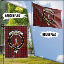 Scottish MacAlister Tartan Flag with Family Crest - Tartan Garden Flag Scottish Plaid Tartan Plaid - ScotsTee - scotstee.com