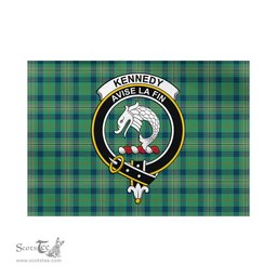 Scottish Kennedy Ancient Tartan Flag with Family Crest - Tartan Garden Flag Scottish Plaid Tartan Plaid - ScotsTee - scotstee.com