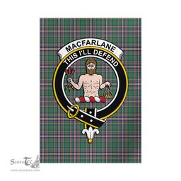 Scottish MacFarlane Hunting Ancient Tartan Flag with Family Crest - Tartan Garden Flag Scottish Plaid Tartan Plaid - ScotsTee - scotstee.com