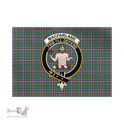 Scottish MacFarlane Hunting Ancient Tartan Flag with Family Crest - Tartan Garden Flag Scottish Plaid Tartan Plaid - ScotsTee - scotstee.com