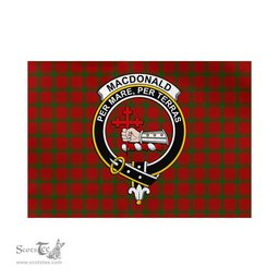 Scottish MacDonald of Sleat Tartan Flag with Family Crest - Tartan Garden Flag Scottish Plaid Tartan Plaid - ScotsTee - scotstee.com