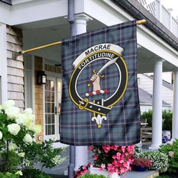 Scottish MacRaes of America Tartan Flag with Family Crest - Tartan Garden Flag Scottish Plaid Tartan Plaid - ScotsTee - scotstee.com