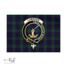 Scottish Lumsden Green Tartan Flag with Family Crest - Tartan Garden Flag Scottish Plaid Tartan Plaid - ScotsTee - scotstee.com