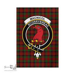 Scottish MacNicol Tartan Flag with Family Crest - Tartan Garden Flag Scottish Plaid Tartan Plaid - ScotsTee - scotstee.com