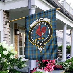 Scottish Laing Tartan Flag with Family Crest - Tartan Garden Flag Scottish Plaid Tartan Plaid - ScotsTee - scotstee.com