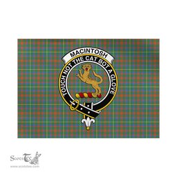 Scottish MacIntosh Hunting Ancient Tartan Flag with Family Crest - Tartan Garden Flag Scottish Plaid Tartan Plaid - ScotsTee - scotstee.com