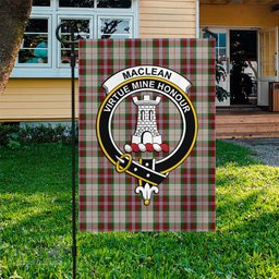 Scottish MacLean Dress Tartan Flag with Family Crest - Tartan Garden Flag Scottish Plaid Tartan Plaid - ScotsTee - scotstee.com