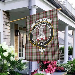Scottish MacLean Dress Tartan Flag with Family Crest - Tartan Garden Flag Scottish Plaid Tartan Plaid - ScotsTee - scotstee.com