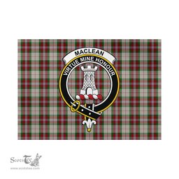 Scottish MacLean Dress Tartan Flag with Family Crest - Tartan Garden Flag Scottish Plaid Tartan Plaid - ScotsTee - scotstee.com