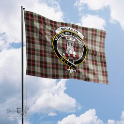 Scottish MacLean Dress Tartan Flag with Family Crest - Tartan Garden Flag Scottish Plaid Tartan Plaid - ScotsTee - scotstee.com