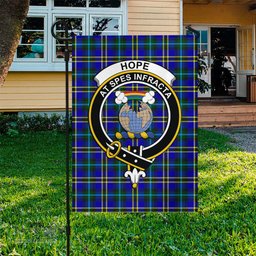 Scottish Hope Modern Tartan Flag with Family Crest - Tartan Garden Flag Scottish Plaid Tartan Plaid - ScotsTee - scotstee.com