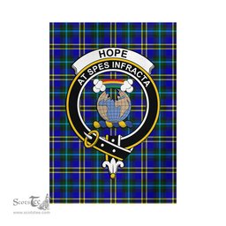 Scottish Hope Modern Tartan Flag with Family Crest - Tartan Garden Flag Scottish Plaid Tartan Plaid - ScotsTee - scotstee.com