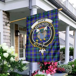 Scottish Hope Modern Tartan Flag with Family Crest - Tartan Garden Flag Scottish Plaid Tartan Plaid - ScotsTee - scotstee.com